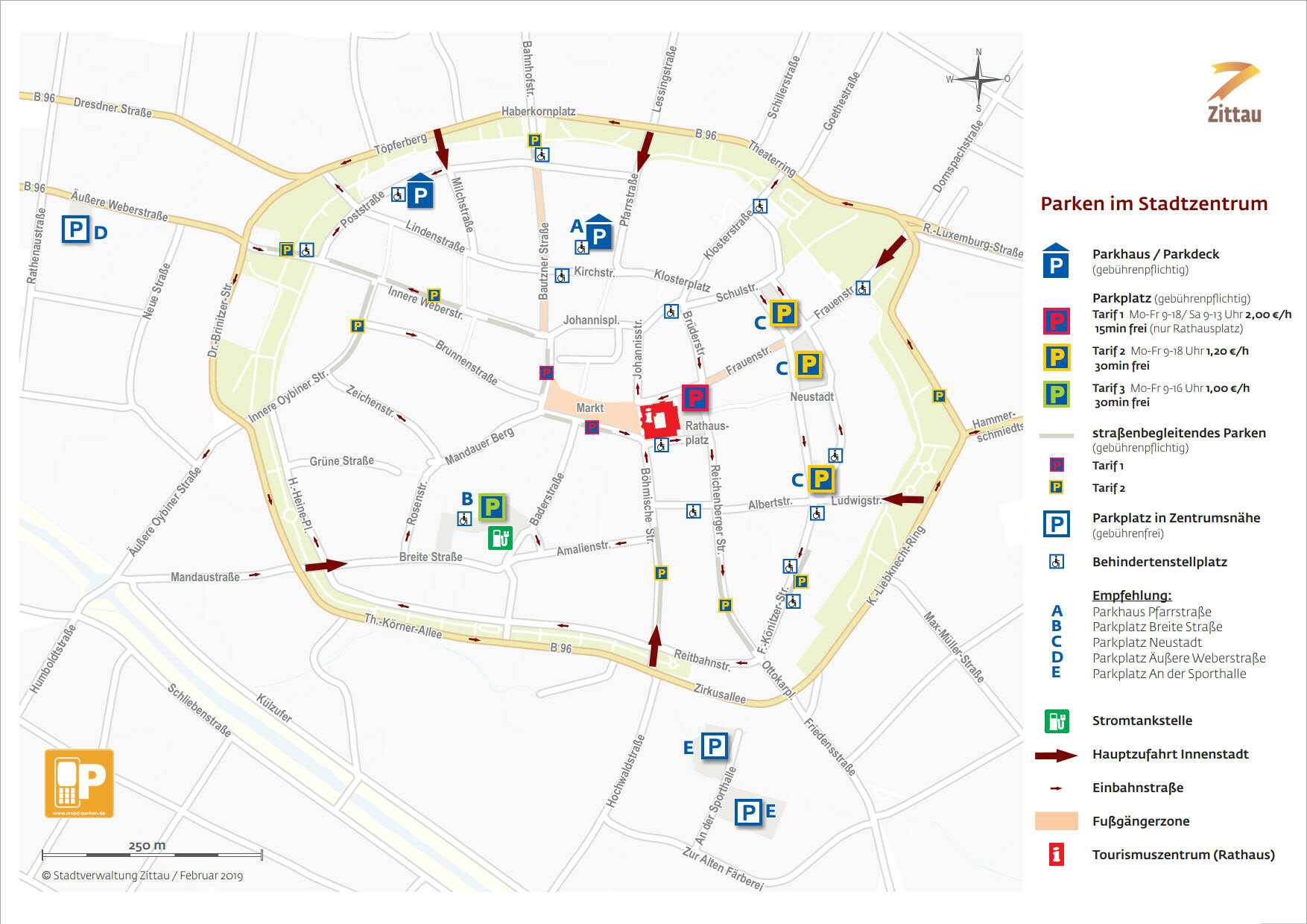 Parkkarte Innenstadt Zittau