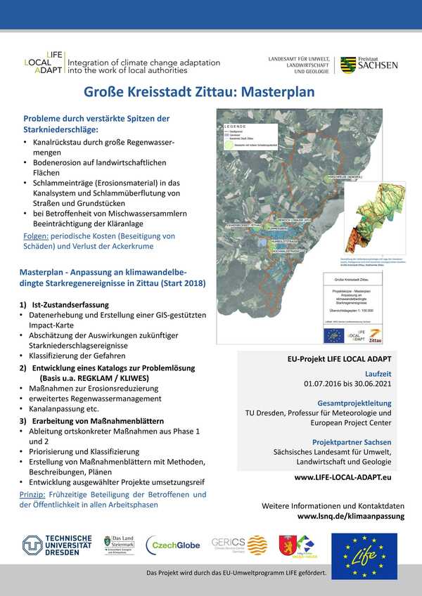 Projektskizze „Masterplan Anpassung an klimawandelbedingte Starkregenereignisse in Zittau