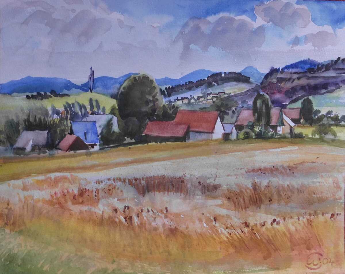 Werner Schlieben, Mittelherwigsdorf, Aquarell o.J., Privatbesitz