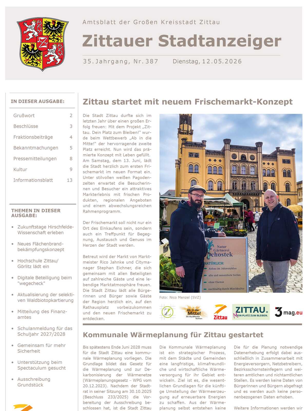 Stadtanzeiger-Nr. 387 vom 12.05.2026