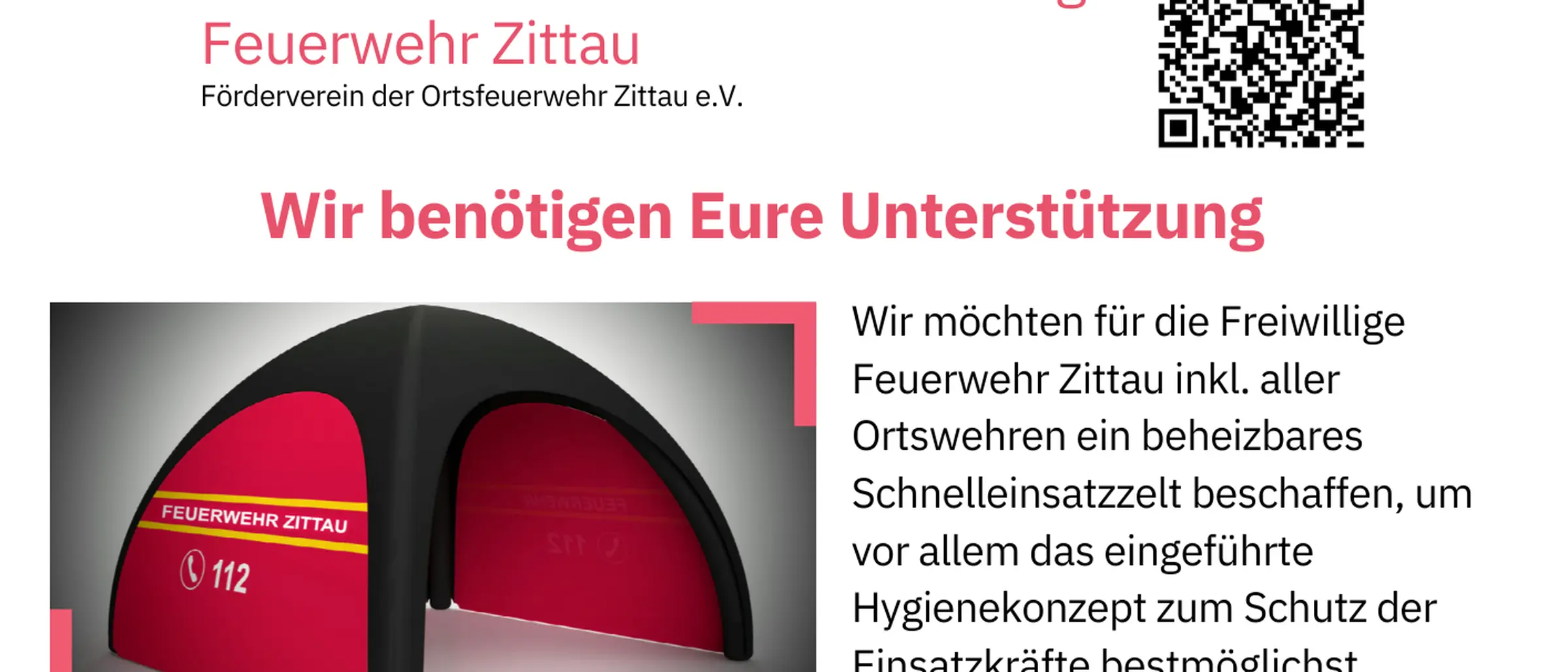 Zu sehen ist der Veranstaltungsflyer mit einer Abbildung des Zeltes