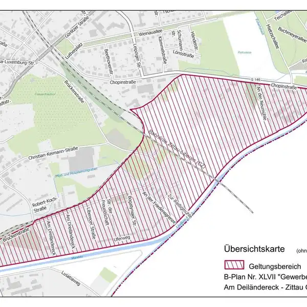 Übersichtskarte B-Plan Zittau Ost